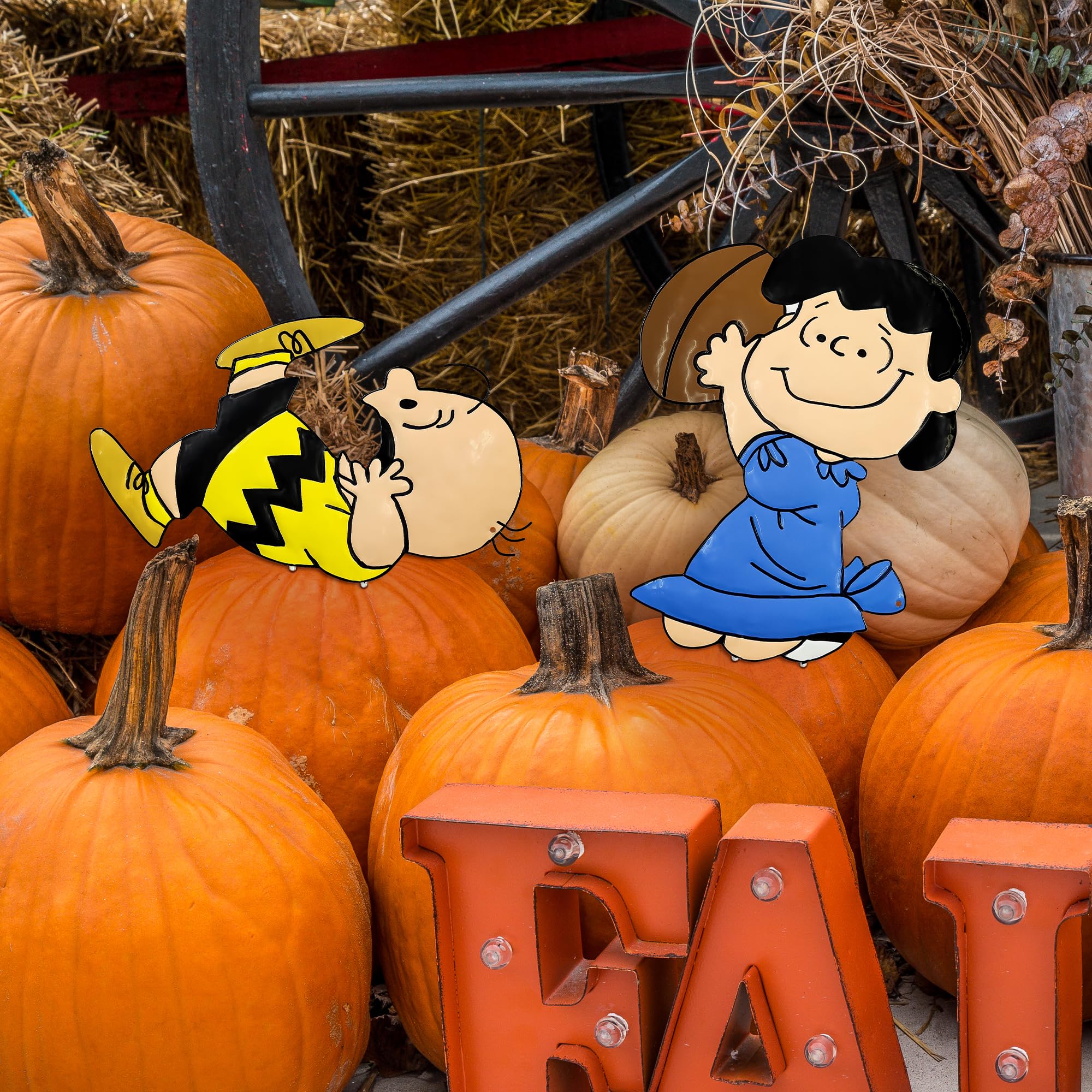Amazon.com: PRODUCTWORKS Peanuts Pumkin Press-in Icon Metal Stake
